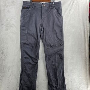 Ariat Rebar M4 Low Rise Boot Cut Gray Work Pants‎ Men's Size 35x36